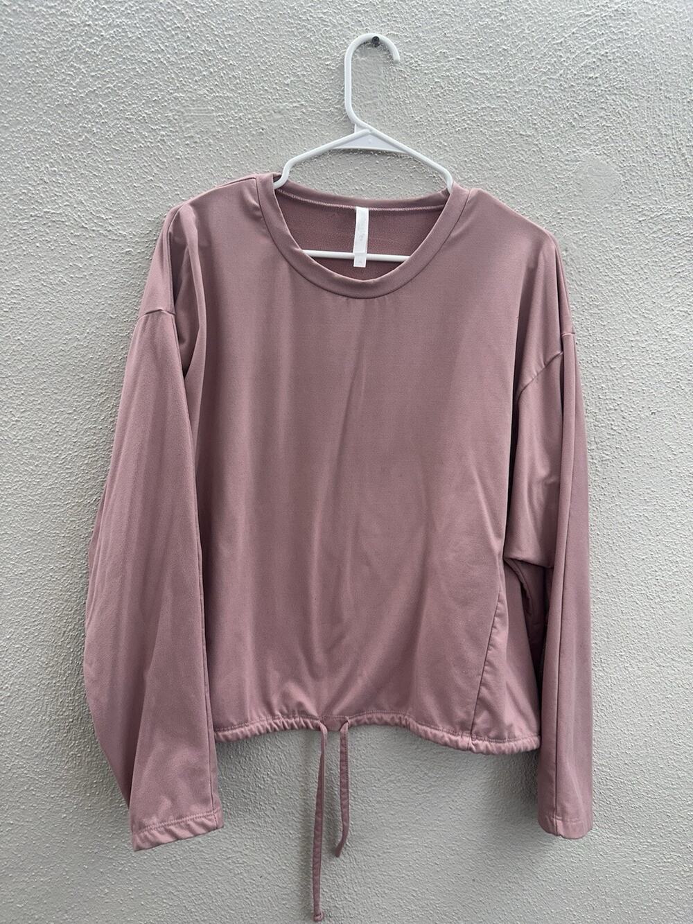 Embrace Life Athleisure Womens Top Size XL Pink Long Sleeve Pullover Soft
